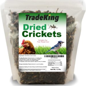 Natural Dried Crickets – Food for Bearded Dragons, Wild Birds, Chickens, Fish, and Reptiles (8 oz Resealable Bag) – Veterinary Certified